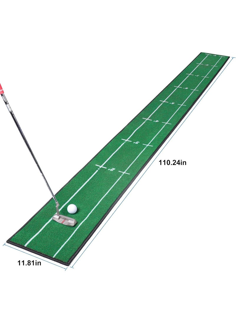 Golf Putting Mat Indoor & Outdoor Professional Golf Practice Putting Green Mat with Distance Marker Anti Slip Backing Golf Training Mat Golf Accessories Golf Portable Matt - Image 1